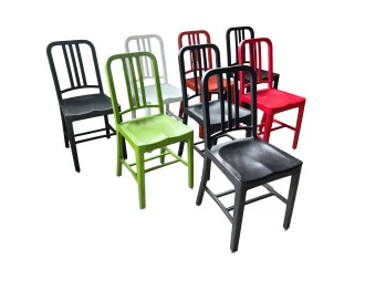 Set of Eight 111 Navy Chairs