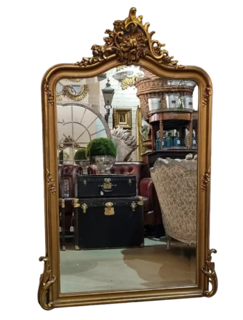 French Louis XV Style Gilt Mantle Mirror