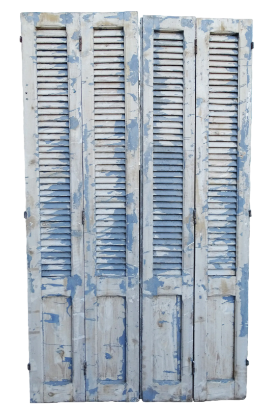 Set of Four Old French Timber Shutters