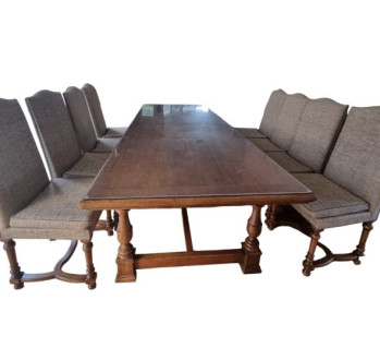 Dining Table and Eight Dining Chairs