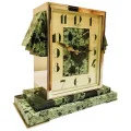 French Art Deco Just Marble Mantle Clock with Garnitures 1930s