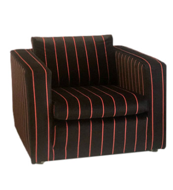 Mid Century Black and Red Striped Armchair