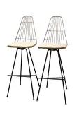 A Pair of 1950s Metal High Bar Stools