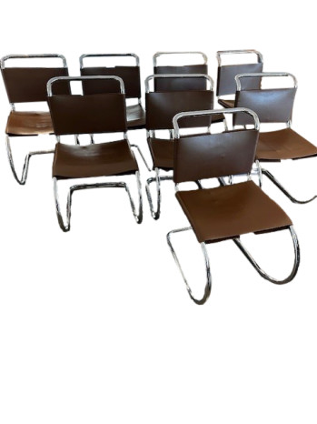 Set of 8 MR10 Dining Chairs by Mies Van Der Rohe