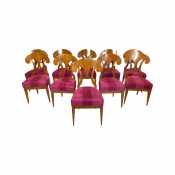 Set of Ten Biedermeier Style Dining Chairs