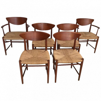 Set of Six Dining Chairs by Peter Hvidt & Orla Molgaard Neilson