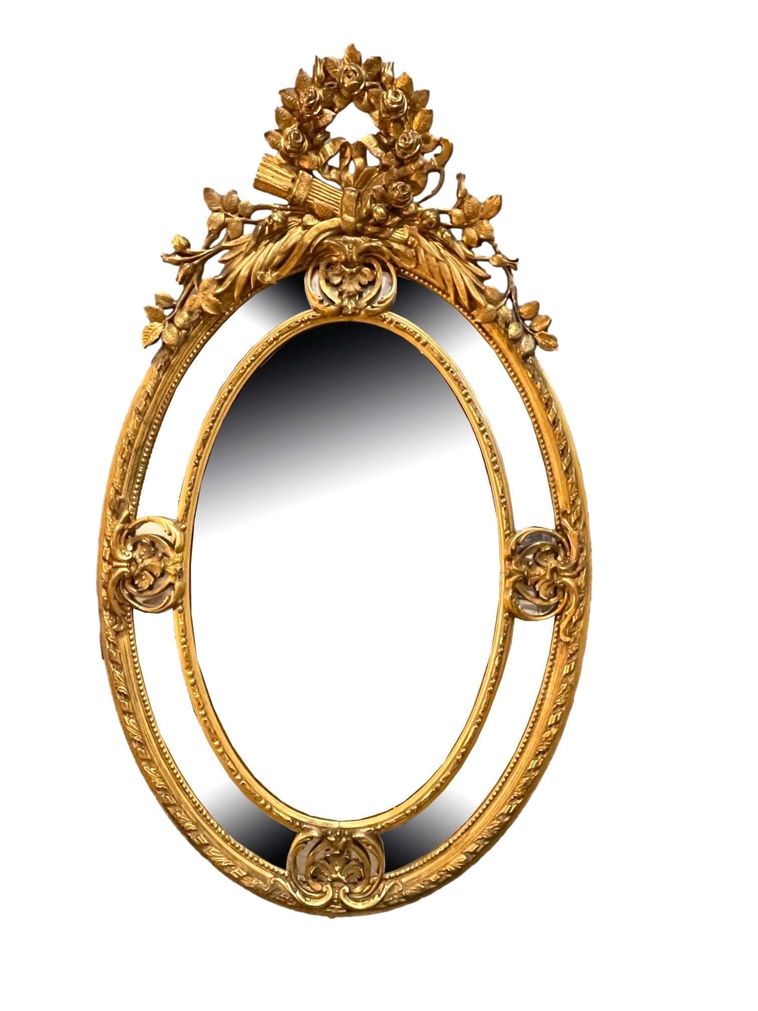 Swedish Giltwood Oval Mirror