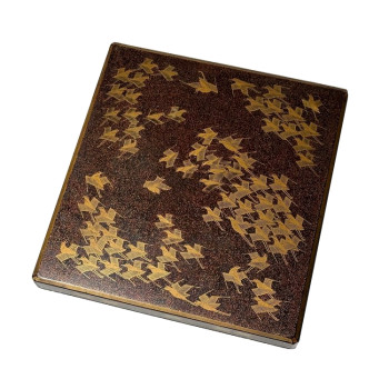 Makie Lacquer Flying Chidori Writing Box Suzuribako