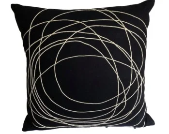 Indigo and Cream Felt Nimboo Cushion