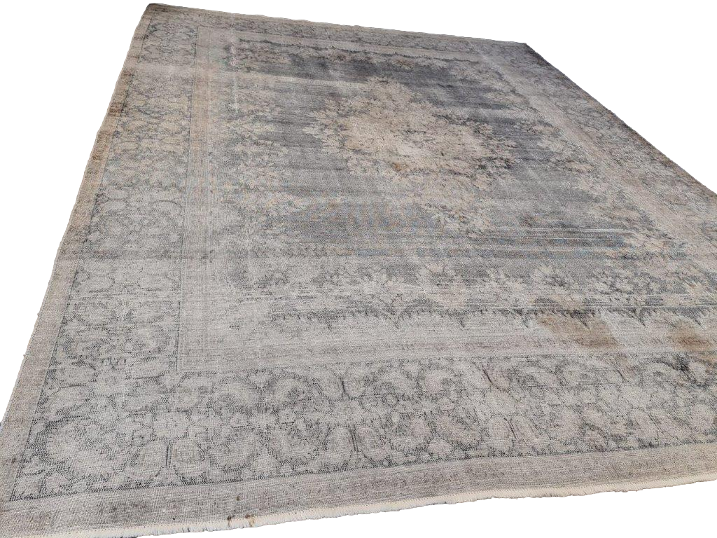 Vintage Hand Knotted Oushak Rug