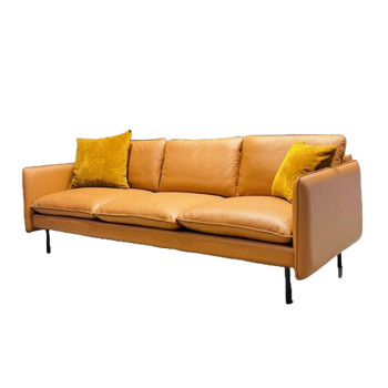 Cognac Coloured Danish Leather Sofa