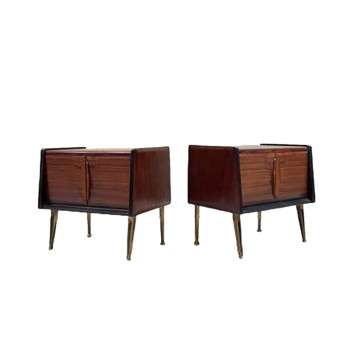 Pair of Italian Rosewood Bedside Cabinets