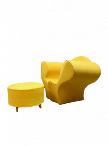 Soft Big Easy Chair and Footstool