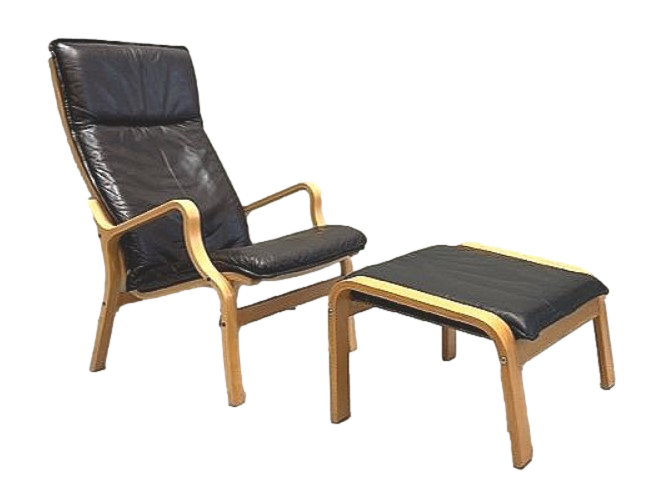 Danish Lounge Chair And Footstool