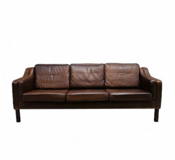 Danish Three Seater Leather Sofa