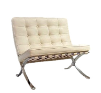 White Leather Barcelona chair