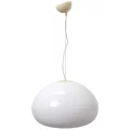 White Opaline Glass Italian Pendant Lamp by Achille and Pier Giacomo Castiglioni