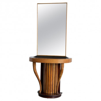 Italian Mirror Timber Console by Osvaldo Borsani 1950