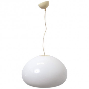 White Opaline Glass Italian Pendant Lamp by Achille and Pier Giacomo Castiglioni