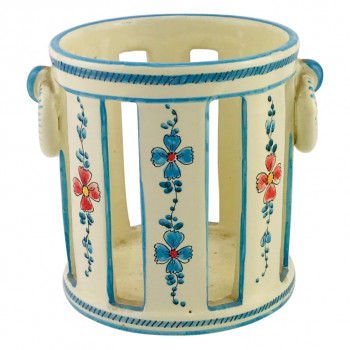 Italian Gualdo Deruta White Ceramic Vase, 1950s