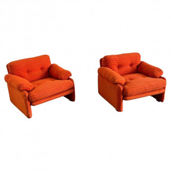 A Pair of Coronado Lounge Armchairs by Tobia Scarpa
