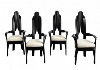 Set of Four Bamboo Dining Chairs