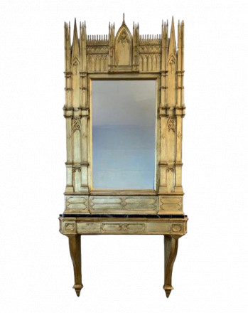 Italian Gothic Style Console with Mirror