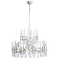 Silver Plated Crystal Chandelier, Gaetano Sciolari Italy 1960