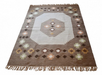 Flat Weave Mid Century Hand Woven Carpet
