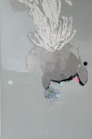 Chandelier with Native Flora Painting