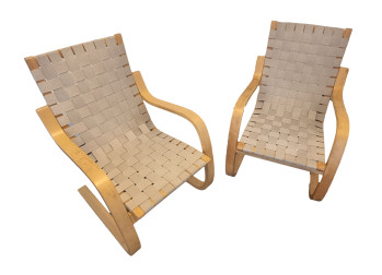 A Pair Of Alvar Aalto Model 406 Chairs