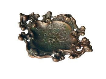 Cast Metal Bronzed Ashtray Dish