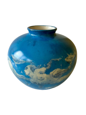 Swirl Of The Sea Blue Vase