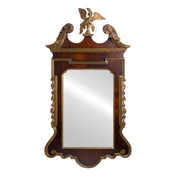 American Federalist Mahogany Veneer Mirror