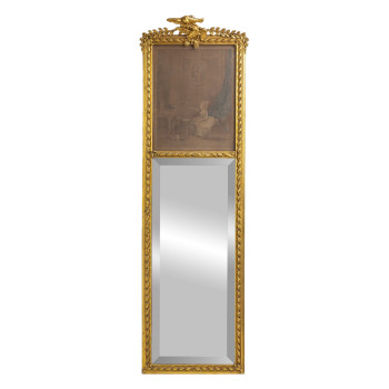 Georgian Giltwood Mirror with a Print Panel