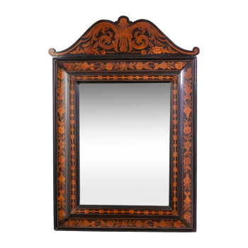 19th Century Dutch Marquetry Cushion Mirror