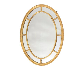 19th Century George III Style Oval Giltwood Mirror in Paraclose