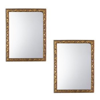 Pair of Italian Giltwood Carved Mirrors