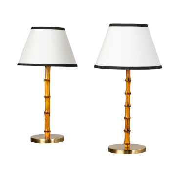 Pair of Bamboo Table Lamp