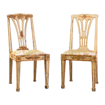 Pair of Swedish Gustavian Side Chairs
