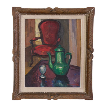 Interior with Red Armchair Painting