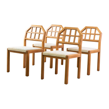 Set of 4 1980s Scandinavian Side Chairs
