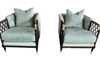 A Pair of Lattice Entertain You Armchairs