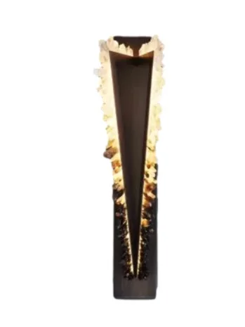 Pythagoras Smoky Quartz Crystal Twin Wall Light