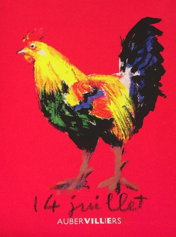Quarez 14 Juillet Rooster COQ Poster
