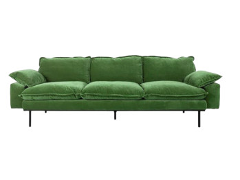 Retro Sofa 4-Seater in Royal Green