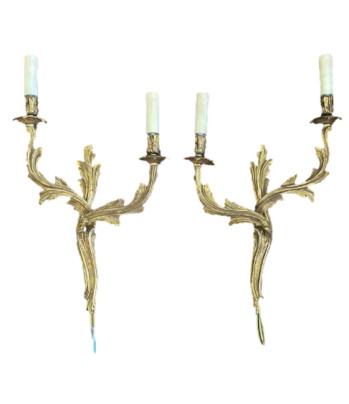 Pair of French Gilt Brass XVth Sconces