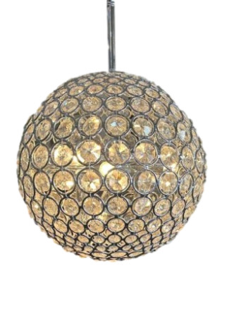 French Retro Crystal Ball Chandelier