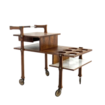 Italian Brazilian Rosewood Bar Trolley