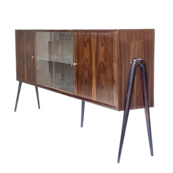 Brazilian Rosewood Narrow Sideboard With Scissor Legs